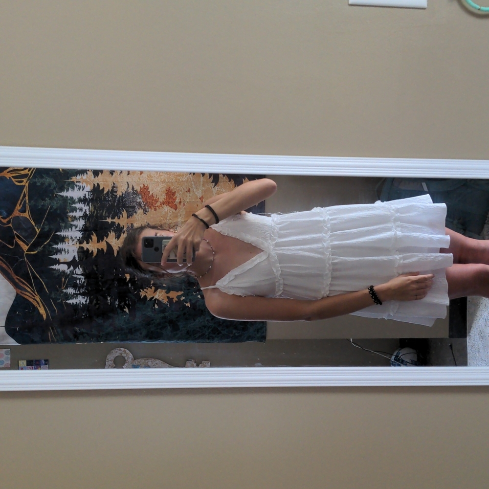 White target mini dress
